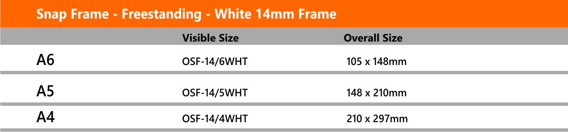 Freestanding Snapframe White Frame